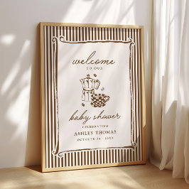 Cafe Baby Shower | Brunrandig Baby bryggs Poster