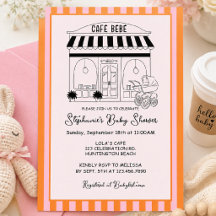 Cafe Baby Shower-inbjudan