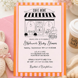 Cafe Baby Shower-inbjudan Inbjudningar
