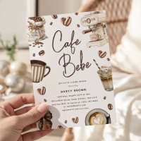 Cafe Bebe' Akvarell Kaffe Bebis Shower