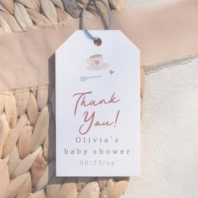 Cafe Bebe Akvarell Söt Bebis Baby Shower Tack Kort (Skapare uppladdad)