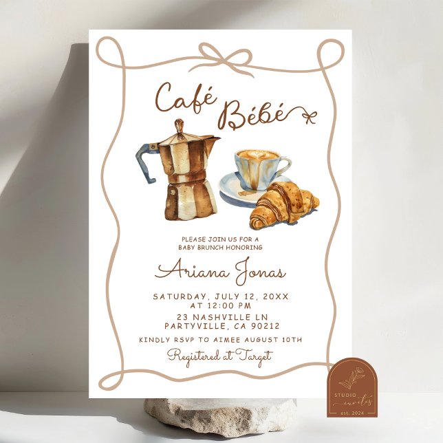 Cafe Bebe Baby Brunch Bladsfestin Inbjudan (Skapare uppladdad)