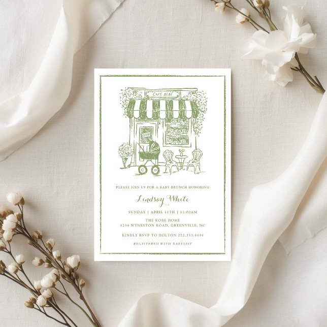 Cafe Bebe Baby Brunch Invite | Baby Shower Inbjudningar (Skapare uppladdad)