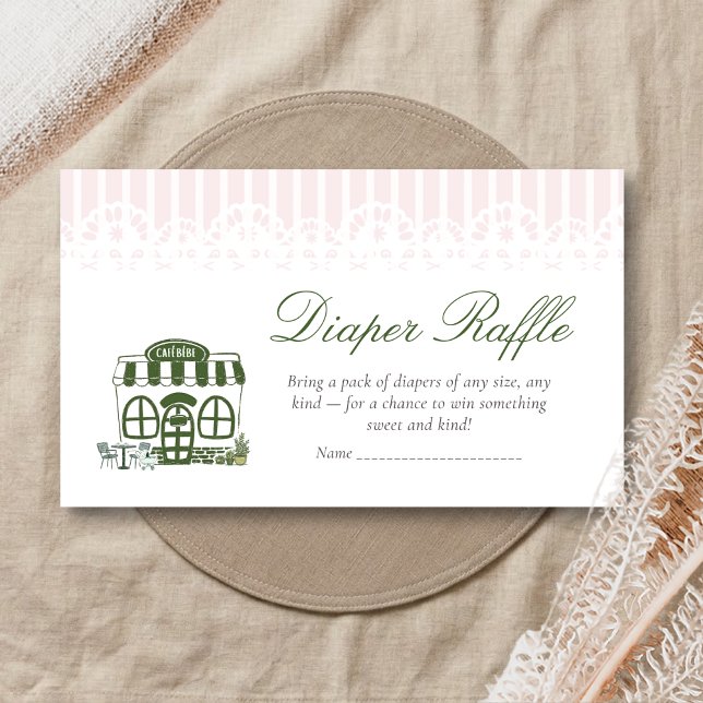 Cafe Bebe Baby Shower Blöja Lotteri Tilläggskort (Baby is Brewing Coffee Cafe Bebe Baby Shower Diaper Raffle)