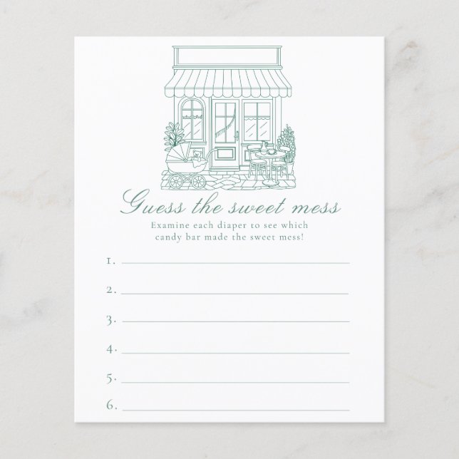Cafe Bebe Baby shower Guess the sweet mess game (Framsida)