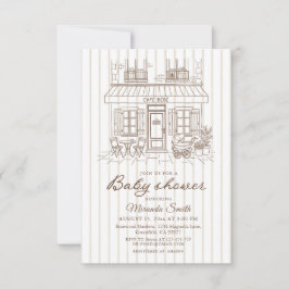 Cafe Bebe Baby Shower Inbjudningar