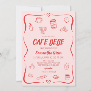 Cafe Bebe Baby Shower Inbjudningar