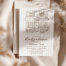 Cafe Bebe Baby Shower Inbjudningar