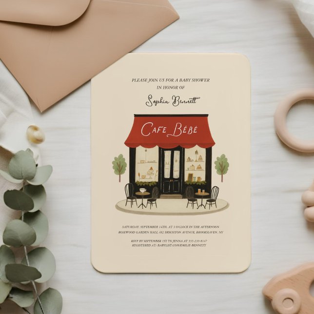 Cafe Bébé Baby Shower  Inbjudningar (Skapare uppladdad)