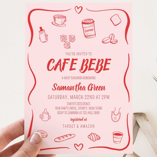 Cafe Bebe Baby Shower Inbjudningar (Skapare uppladdad)