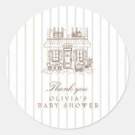 Cafe Bebe Baby Shower Runt Klistermärke