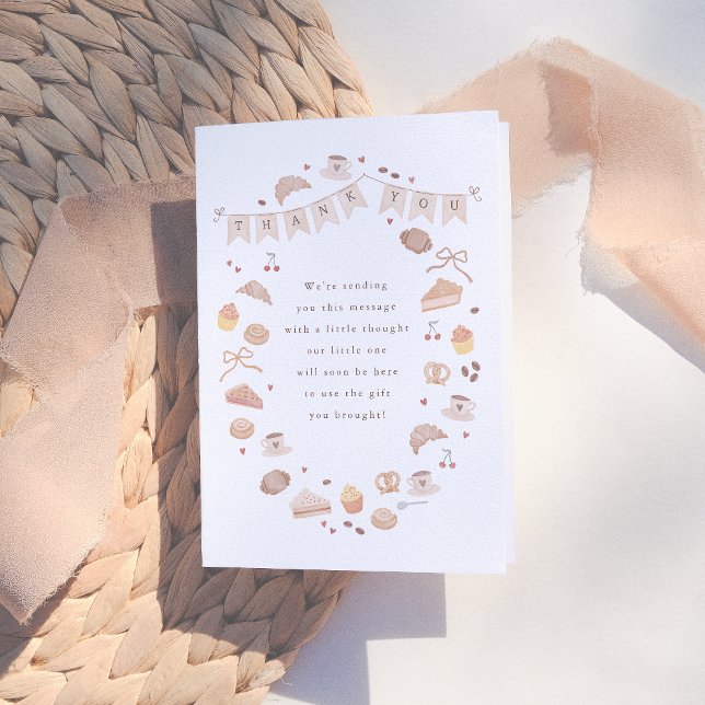 Cafe Bebe Baby Shower Thank You Tack Kort (Skapare uppladdad)