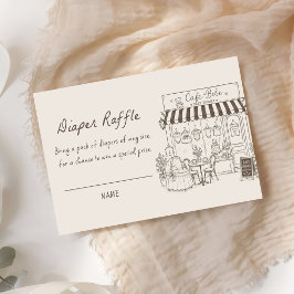 Cafe Bebe Blöja Lotteri Brun Baby Shower Tilläggskort
