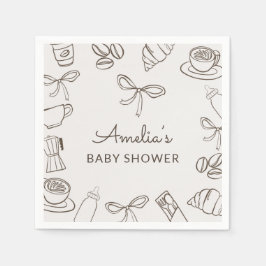 Cafe Bebe Brown Bow Baby Shower Pappersservett
