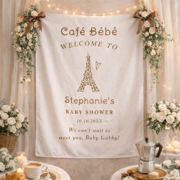 Cafe Bebe Coffee Baby Shower Fabric Welcome Sign