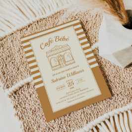 CAFÉ BÉBÉ COFFEE Baby Shower Inbjudan