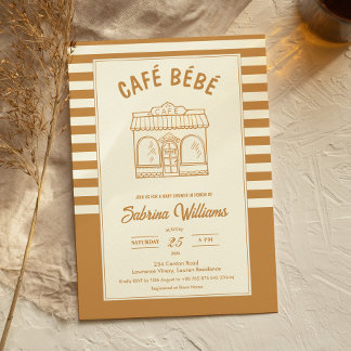CAFÉ BÉBÉ COFFEE Baby Shower-inbjudan Inbjudningar