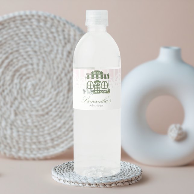 Cafe Bebe Coffee Baby Shower Vattenflaskor Etikett (Baby is Brewing Coffee Cafe Bebe Baby Shower Bottle Label)