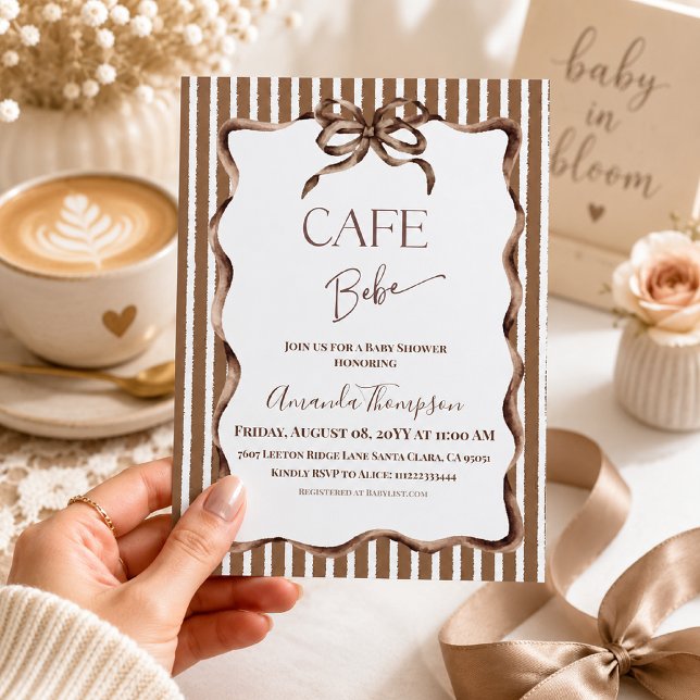 Cafe Bebe Coffee Barnförlossning Inbjudningar (Skapare uppladdad)