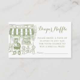 Cafe Bebe Diaper Raffle Ticket | Baby Shower Tilläggskort