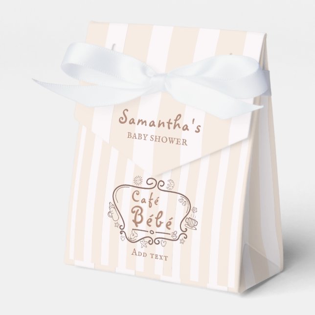 Café Bébé Fransk Coffee Gender Neutral Baby Shower Presentaskar (Framsidan Sidan)