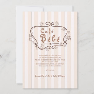 Café Bébé Fransk Coffee Gender Neutral Baby Shower Tack Kort