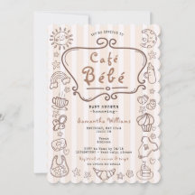 Café Bébé Fransk Modern Baby Shower för könsuppehå
