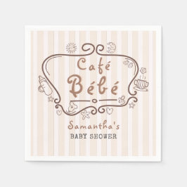 Café Bébé Fransk Modern Baby Shower för könsuppehå Pappersservett