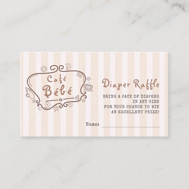 Café Bébé Fransk Modern Baby Shower för könsuppehå Tilläggskort (Framsida)