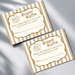 Cafe Bebe French Coffee Diaper Raffle Baby Shower Tilläggskort