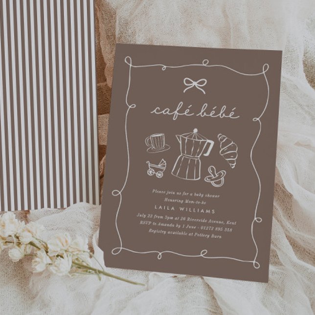 Cafe Bebe Hem Coffee Baby Shower Espresso Inbjudningar (Zazzle Cafe Bebe Home Coffee Baby Shower Espresso Invitation)