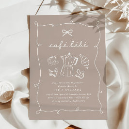 Cafe Bebe Home Coffee Baby Shower Latte Inbjudningar