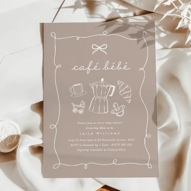 Cafe Bebe Home Coffee Baby Shower Latte Inbjudningar (Zazzle Cafe Bebe Home Coffee Baby Shower Invitation)