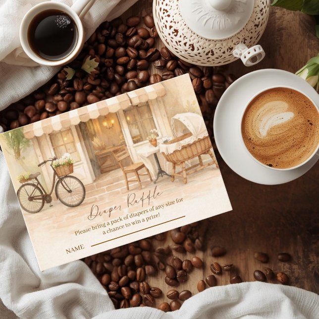 Cafe Bebe Könsneutral Elegant Brun Bebis Temadag Tilläggskort (Skapare uppladdad)