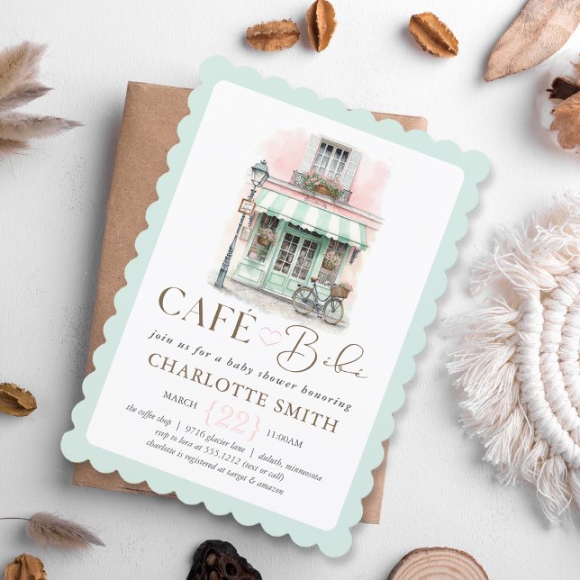 Café Bébé Paris-tema baby shower Inbjudningar (Café Bébé Paris Themed Baby Shower Invitation
#cafébébé
#cafébébébabyshower
#parisbabyshowertheme)