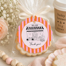 Café Bébé Rosa Orange Baby Shower Tacksamhetskort