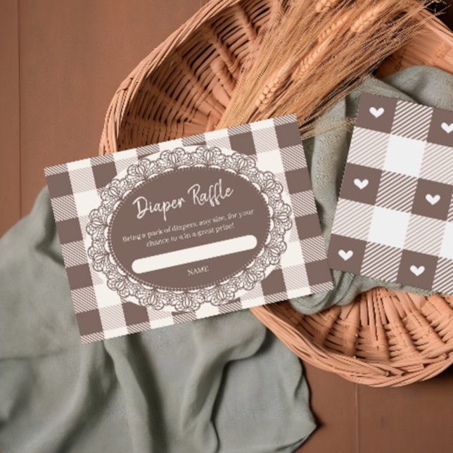 Cafe Bebe Rustik Diaperlotteri för Baby Shower Tilläggskort (Skapare uppladdad)