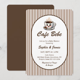 Cafe Bebe Söt Café Tematisk Baby Shower Inbjudningar