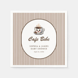 Cafe Bebe Söt Randig Baby Shower Brunch Pappersservett