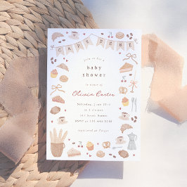 Cafe Bebe Watercolor Baby Shower Inbjudningar