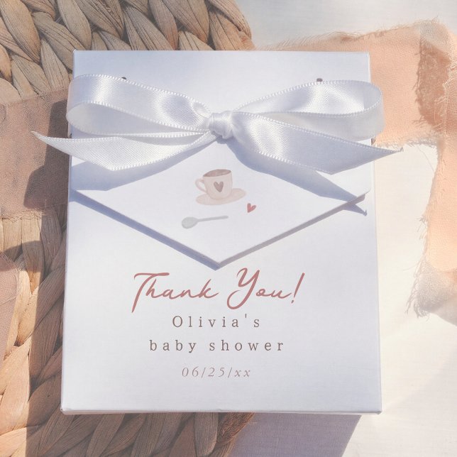 Cafe Bebe Watercolor Baby Shower Tacksamhetskort Presentaskar (Skapare uppladdad)
