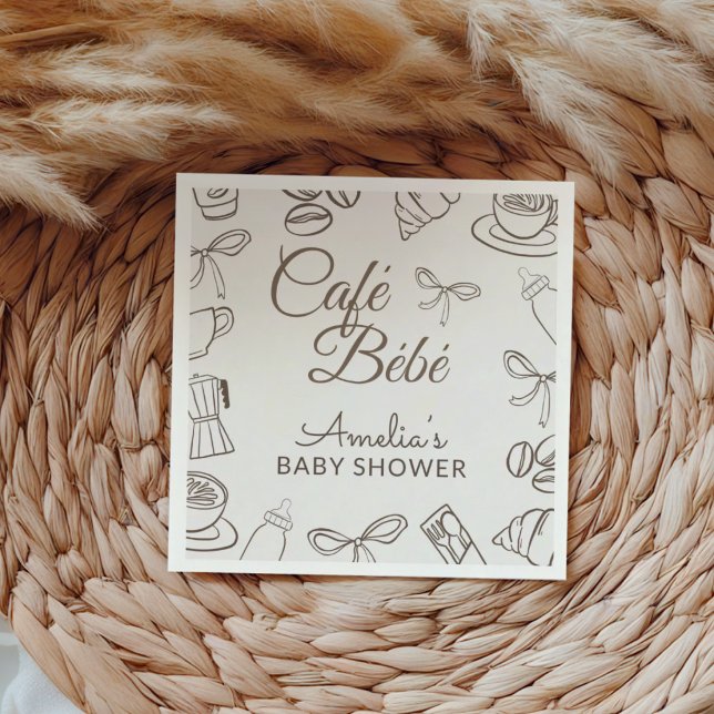 Cafe Bebe Whimsical Bow Barnrumsfirande  Pappersservett (Skapare uppladdad)