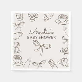 Cafe Bebe Whimsical Bow Barnrumsfirande Pappersservett