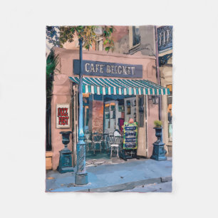Cafe Beignet Coffee Shop Fransk Quarter Fleecefilt