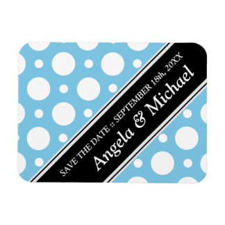 Cafe Blue Assorterad Polka dots Spara datum Magnet
