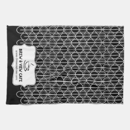 Cafe-böna mönster anpassningsbar, svart på vitt kökshandduk