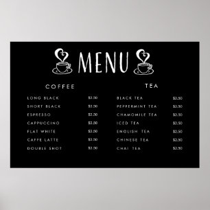 Cafe Cafeteria Pris Menu-Anpassningsbar Poster