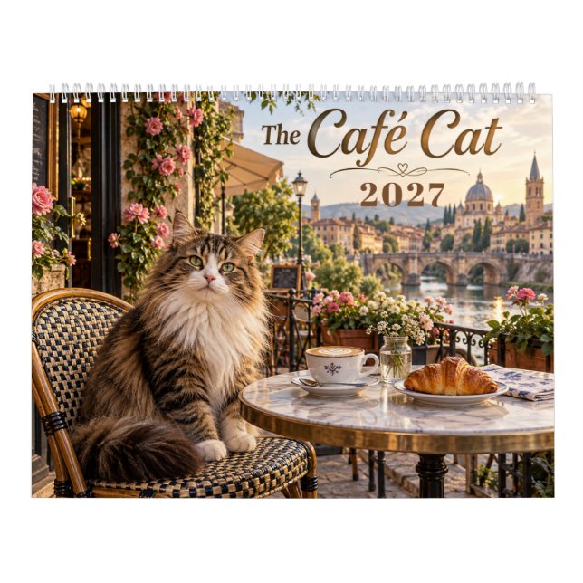 Café Cats europeiskt kafé Kalender (Omslag)