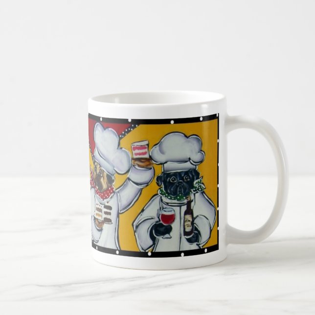 Cafe Chef Pet Pug Mugg (Höger)