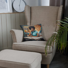 Café Chronicle: Retro Newsläsare Kudde